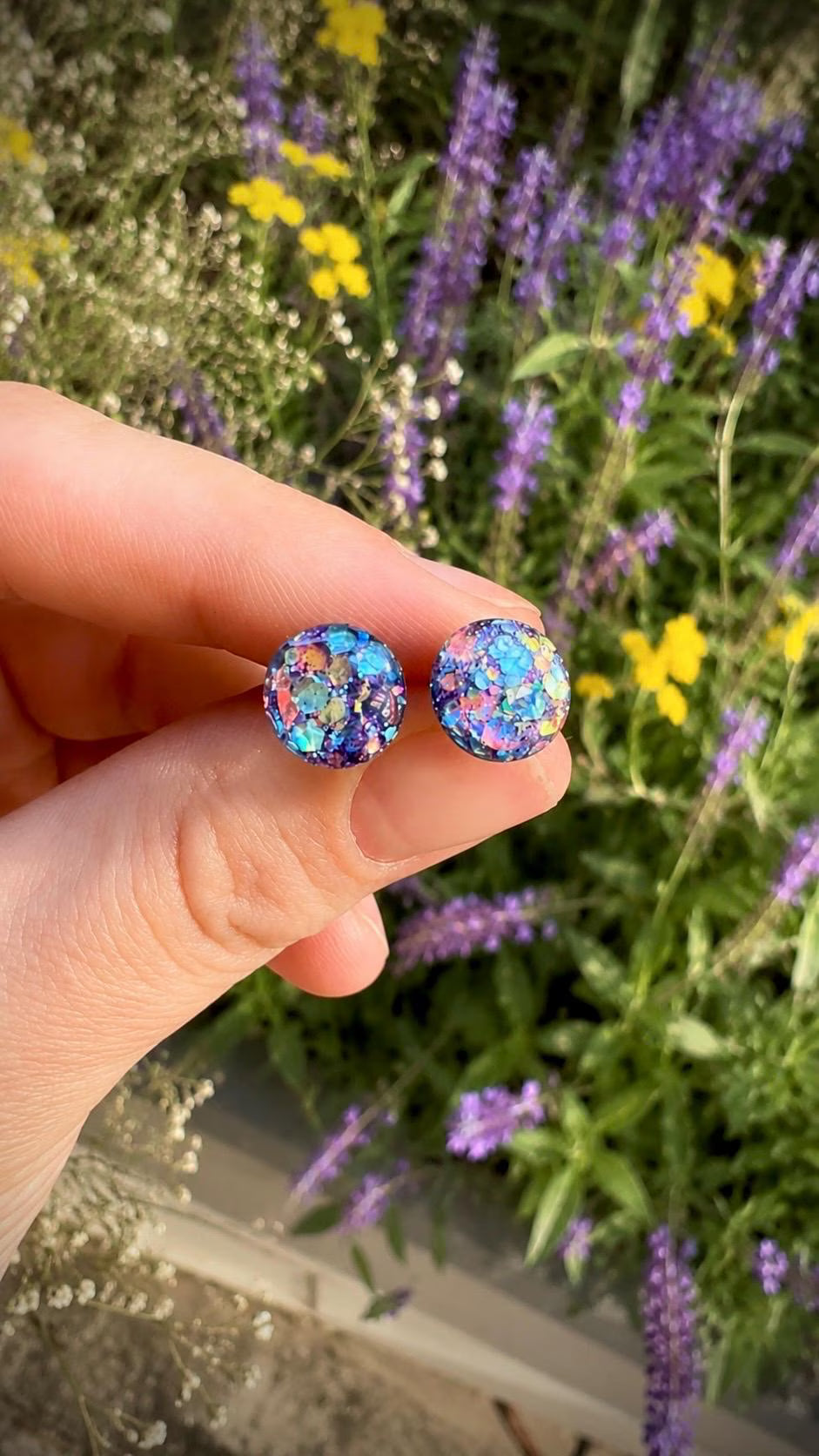 Cotton Candy Holographic Stud Earrings