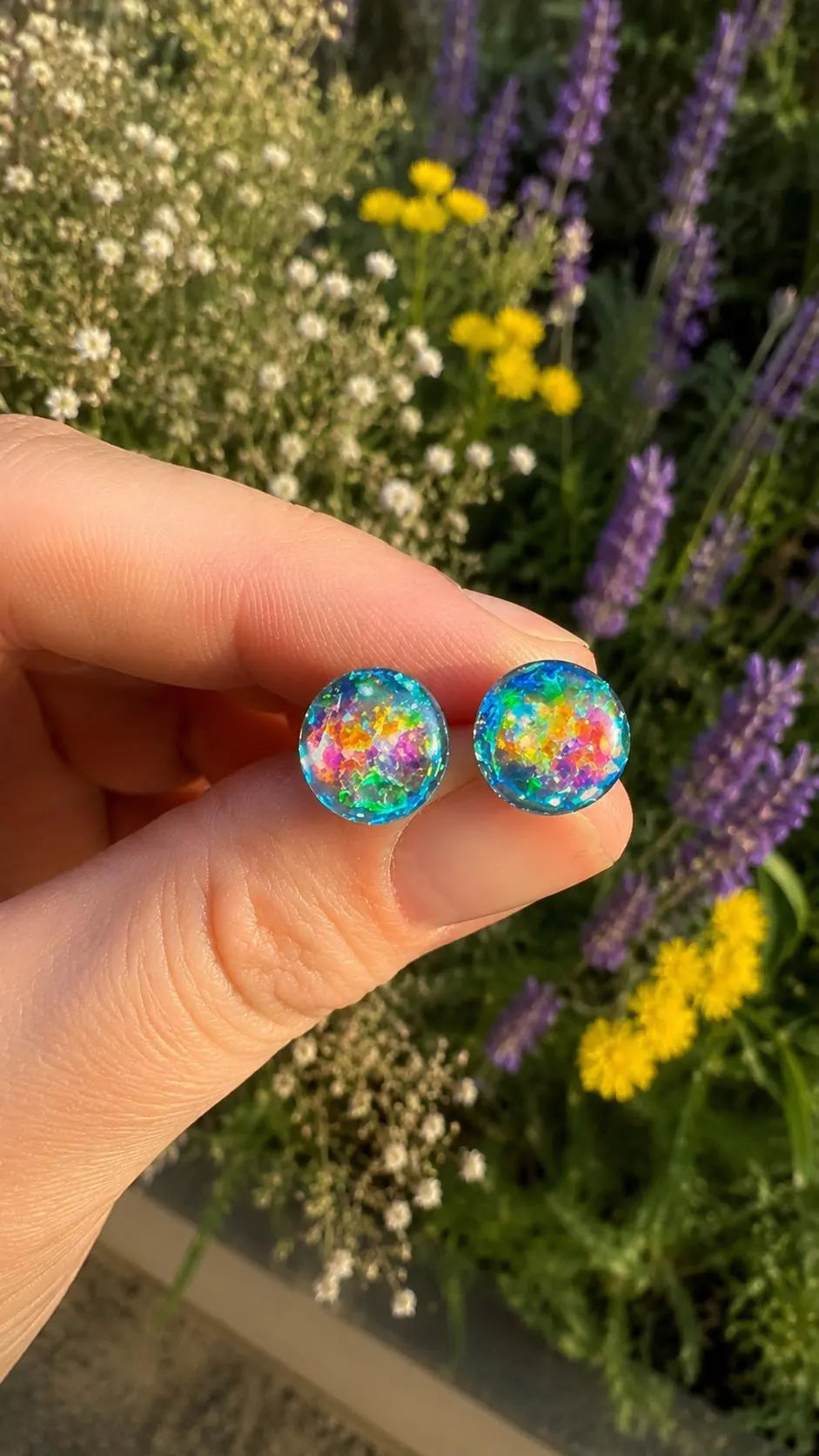 Mystic Opal Holographic Stud Earrings