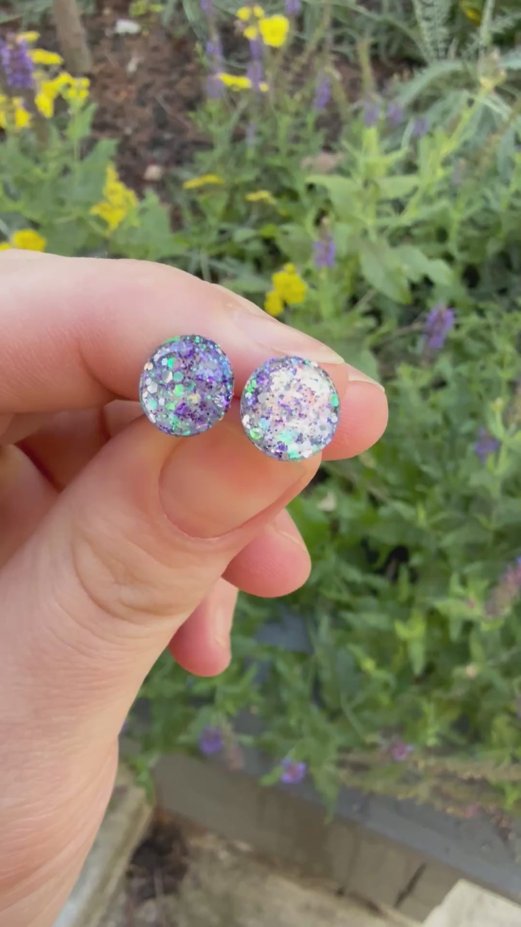 Sugarplum Galaxy Holographic Stud Earrings